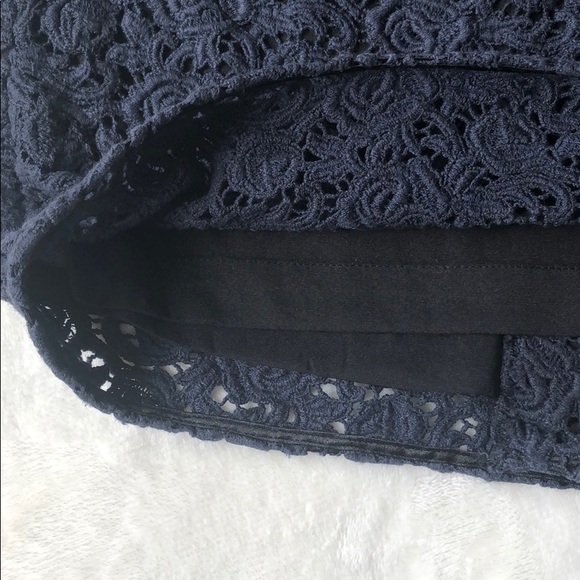 classiques enrier navy crochet overlay skirt - Picture 4 of 5